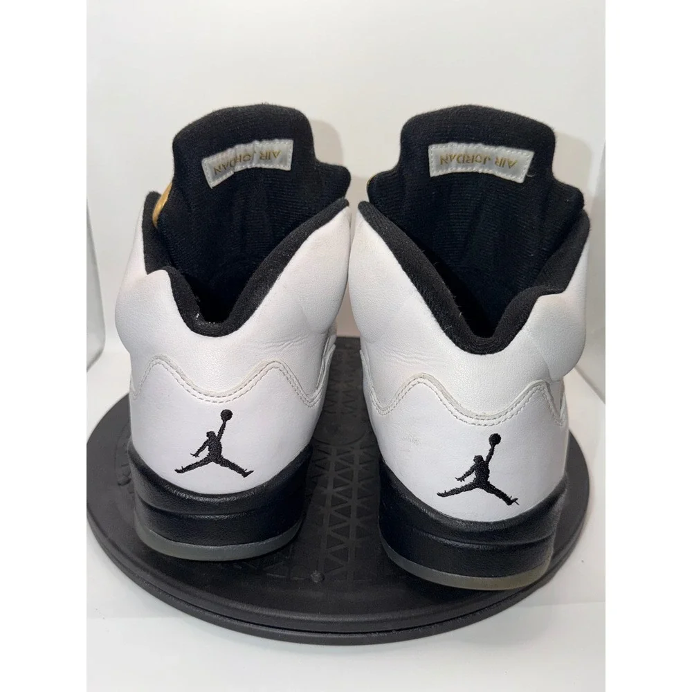 Jordan 5 Retro Olympic White Black Metallic Gold Coin 136027-133 Mens 9 Sneaker
